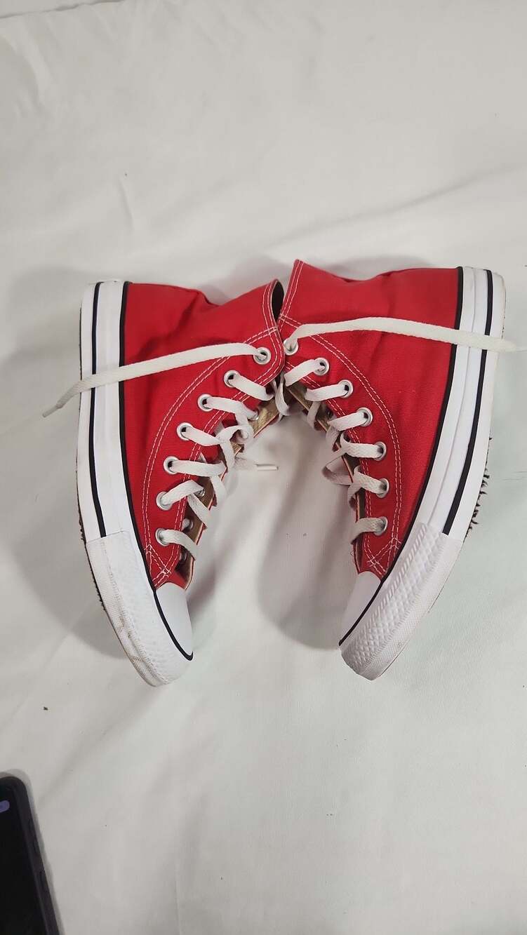 Converse Chuck Taylor All Star High Top Red Sneakers Size Men's 6 Women's 8 - Picture 2 of 7
